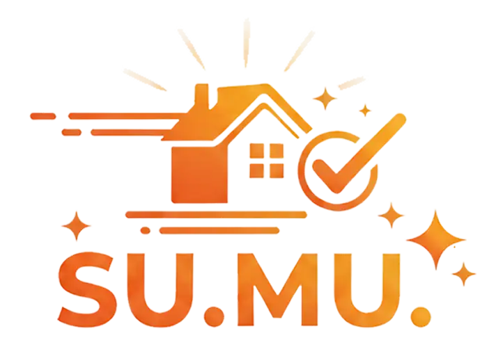 SU.MU.（スム）の公式ロゴ。新宿・高田馬場エリアを中心に、仲介手数料最大無料で安心のお部屋探しをサポートする不動産サービス。